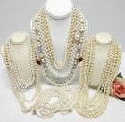 VINTAGE TO NOW FAUX PEARL BEAD NECKLACE LOT, FASHION/COSTUME JEWELRY LOT