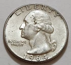 1964 Washington Quarter • NMM 90% Silver • Strong Detail    X151