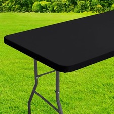 Rectangle Table Cloth Cover, Waterproof Polyester Elastic Fitted Tablecloth, ...