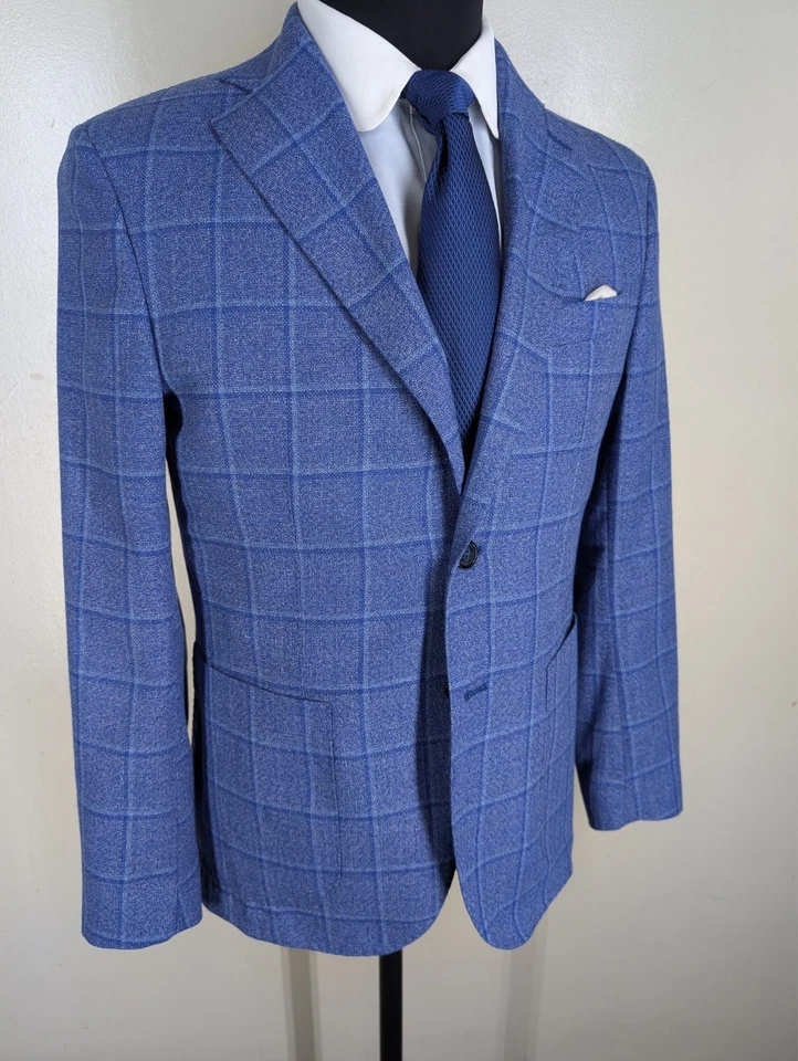 Fusaro Napoli Sport Coat -No Pants-Cotton-Linen Blend US Size 38 Slim--NEAR MINT - Image 3 of 4