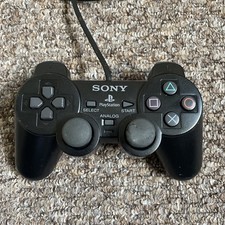 Official Sony PlayStation 2 PS2 Controller Black SCPH-10010 - Untested