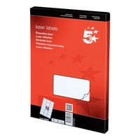 Image of 5 Star Office Multipurpose Labels Laser Copier Inkjet 63.5x46.6mm White (Pack of