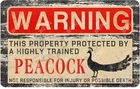 Peacock Tin Metal Sign Vintage Aluminum Decor for Home Garden 8x12