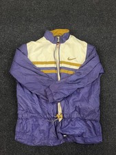 Nike Jacket Youth Large Purple White Yellow Windbreaker Full Zip Colorblock