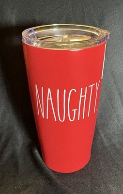 Rae Dunn 17oz Red Stainless Steel Insulated  NAUGHTY/NICE   Tumbler 