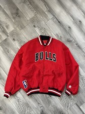 Bomber vintage anni '80 Chicago Bulls in raso (uomo taglia XL)
