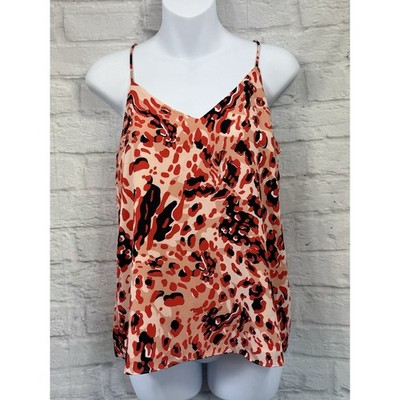 Max Studio Trägertop Bluse Rosa Gr. XS Spaghettiträger Animalprint Sommer Neu mit Etikett
