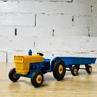 Matchbox Series No 39 Lesney Ford Tractor & Hay Trailer Blue Yellow 1967