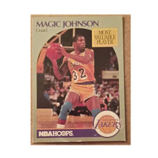 1990-91 NBA Hoops Basketball Magic Johnson #157 Los Angeles Lakers NBA MVP Card