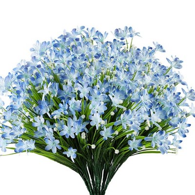 10 Bundles Artificial Daffodils Flowers, Fake Greenery UV Resistant No Fade F...