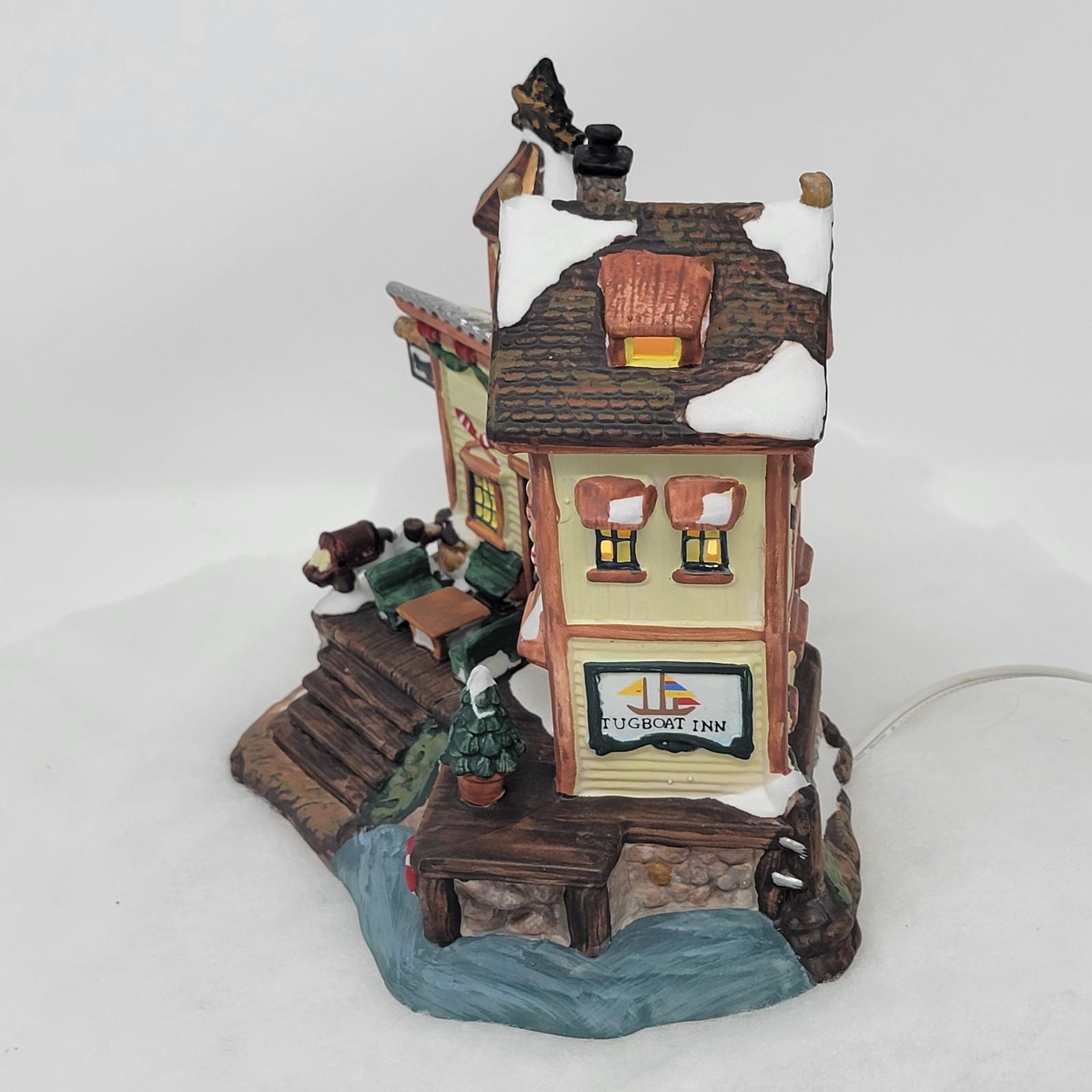 Christmas Village Illuminated Porcelain Building - Tugboat Inn