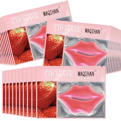 MAQIHAN Moisturizing Lip Mask - Pink Lip Patches for Spa Skincare Hydrating