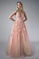 Embellished Tulle Plunge Ballgown