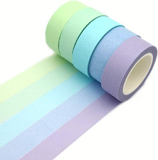Washi Masking Tape Set, Assorted 5 Rolls, Decorative Writable Tape, for Fun DIY