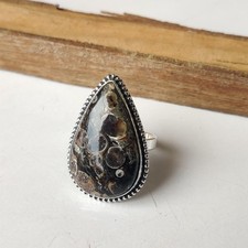 Turritella Agate Gemstone Ring 925 Sterling Silver Amazing Gift Ring BT1192