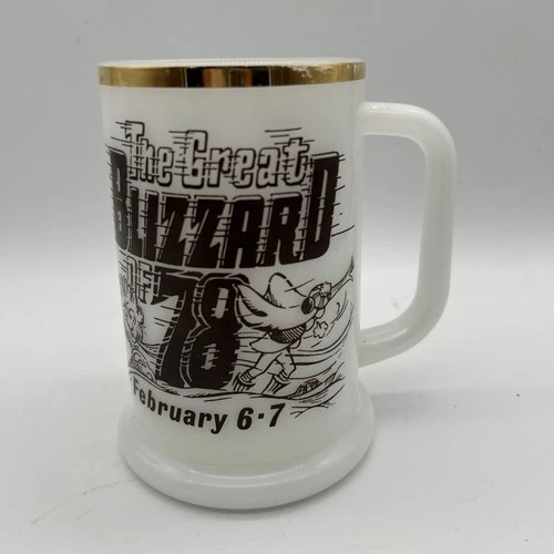 The Great Blizzard Of 78 Feb. 6-7 Benchmark Guild Milk Glass Mug