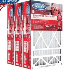 MERV 11 Pleated Air Filter 3 Pack High Efficiency Dust Pollen Bacteria Removal