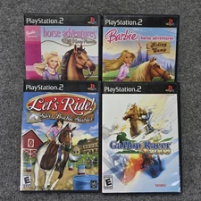 Lot Of 4 Ps2 Horse Games Gallop Racer, Lets Ride, Barbie Horse Adventures CIB 