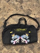 Vintage Ed Hardy By Christian Audigier Double Panther Black Duffle Bag w/ Strap