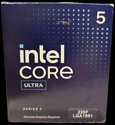 Intel Core Ultra 5 225F 10 Cores 4.9GHz LGA-1851 Processor (BX80768225F) Sealed