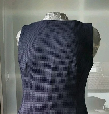 Etuikleid von Vera Mont Gr. 46, Dunkelblau, Waffelmuster