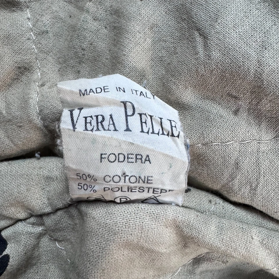 Vintage Vera Pelle Italy Leather Coat Jacket Mens - Size M Brown Does Not Zip - Image 2 of 4