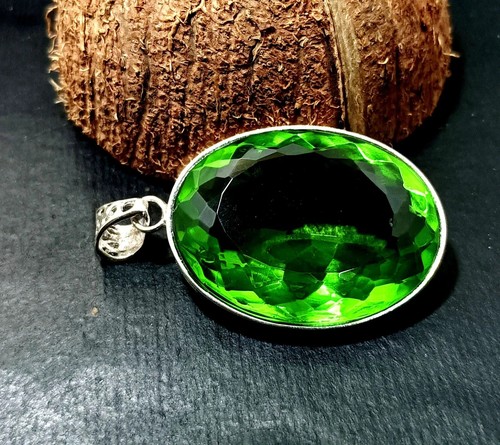 Certified Natural 101.40 Ct Brazilian Oval Green Topaz Pendant Loose Gemstone - Picture 5 of 6