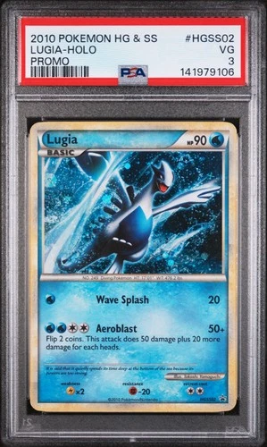 2010 POKEMON HEARTGOLD & SOULSILVER PROMO #HGSS02 LUGIA-HOLO PSA 3