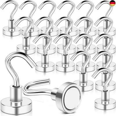 FPMYB 20 Stück Magnethaken Extra Stark Magnet Haken Neodym Magnethaken, Magnetische