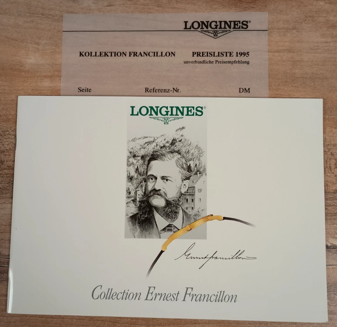 Catálogo Longines 1995- COLECCIÓN ERNEST FRANCILLON + Lista de precios