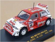 IXO Models Mg Metro 6r4 N 19 Rally Rac Lombard 1986 M.duez W.lux 1:43 RAC016