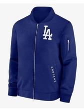 New LA Dave Roberts Dod-gers Blue Fleece Bomber Style Varsity Jacket For Men