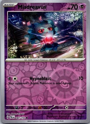 TCG Pokemon Karte Englisch Misdreavus 087/193 PAL Reverse Holo  Paldea Evolved