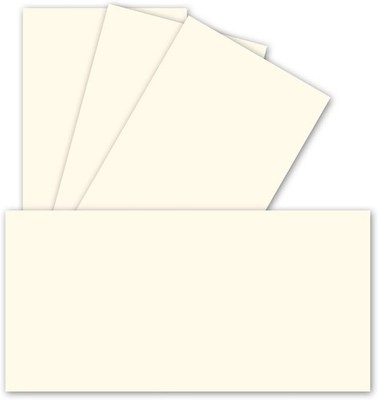 Einzelkarten DIN Lang - Naturweiß - 100 Stück - PREMIUM QUALITÄT - 10,3 x 20,8 c