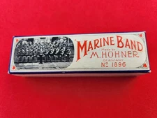 Vintage M. Hohner Marine Band Harmonica #1896 Key C Germany BOX ONLY