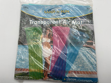VINTAGE Sand N Sun Pool Inflatable Air Mat Swim Blue 72"x 27" Raft Water Pool