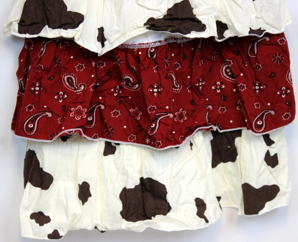 Ann Loren by JE Designs Girls 2pc Set sz 9/10 Western Ruffle Layer Cow Bandana - Image 4 of 4
