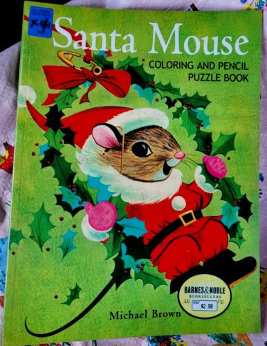 Michael Brown SANTA MOUSE Coloring and Pencil Puzzle Book 2000, Unused - Picture 1 of 1