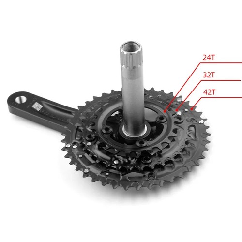Mountain Bike Crankset 24/32/42T Integrated Sprocket Crank 170mm 3*9/10/11Speed - Picture 2 of 16