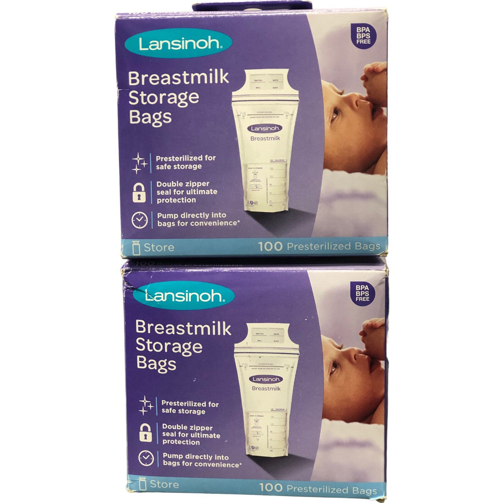 2 Pack Lansinoh Breastmilk Breast Pump Storage Bag - 20470 -