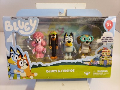 New Bluey & Friends 4 Pack - Poseable Figures Bluey, Snickers, Coco & Honey