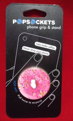 AUTHENTIC Popsockets Single Phone Grip Pink Donut PopSocket Universal Holder - Photo 1 sur 2