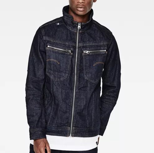 Arc Zip 3D Slim Jacket Navy Denim Mens 