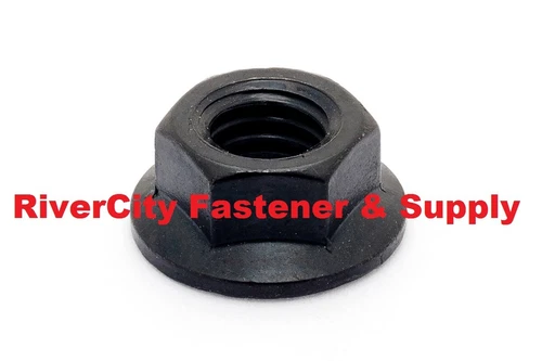 9/16-18 Hex Flange Nut Grade 8 9/16x18 Nuts 9/16 x 18 Smooth Bottom Phos & Oil