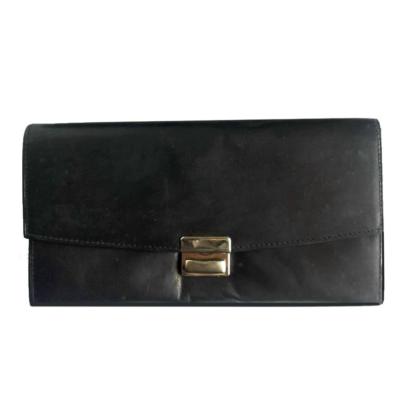 Dattini Kellner-Set Aus Rindsleder – Vintage Geldbörse & Tasche Mit Kette, Schwarz, 6 Fächer