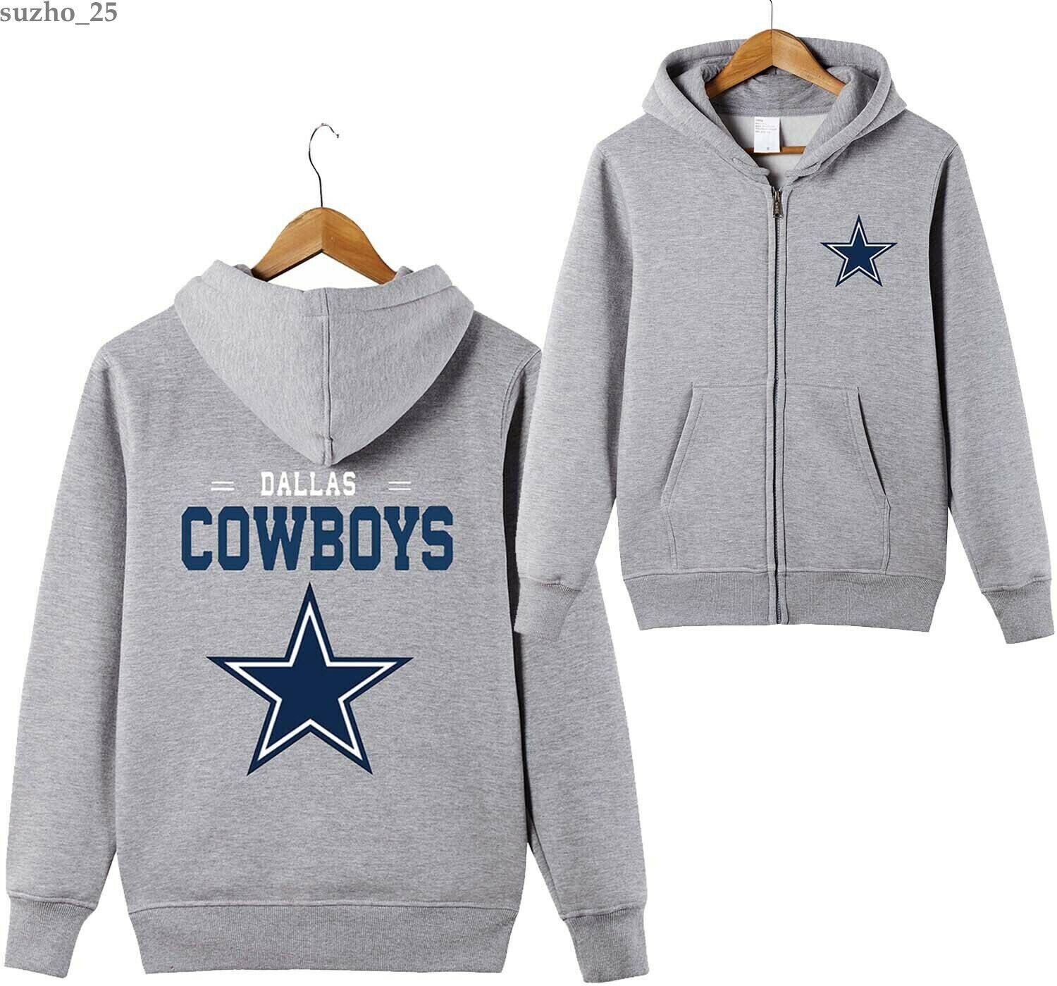 Dallas Cowboys Full Zip Hoodies Sport Sweatshirt Hooded Men's Casual Jacket  Coat