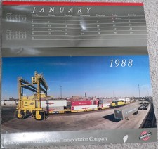 calendario pared grande doble cara Chicago y North Western Railroad (C & NW) 1988