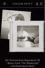 Tortured Poets Department CD + Bonus Track The Manuscript With Hand Signed Photo
