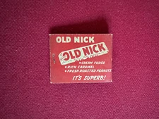 1940's, OLD NICK Candy Bar, "Un-Used", Matchbook  (Scarce / Vintage)