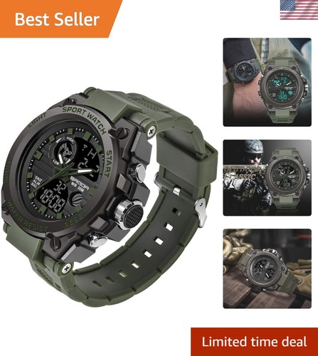 Multi-Function Analog-Digital Men's Watch - Waterproof Military Style Big Face